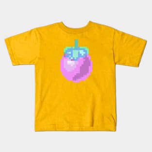 Mangosteen Pixel art, Cute Mangosteen fruit, Thai fruit Kids T-Shirt